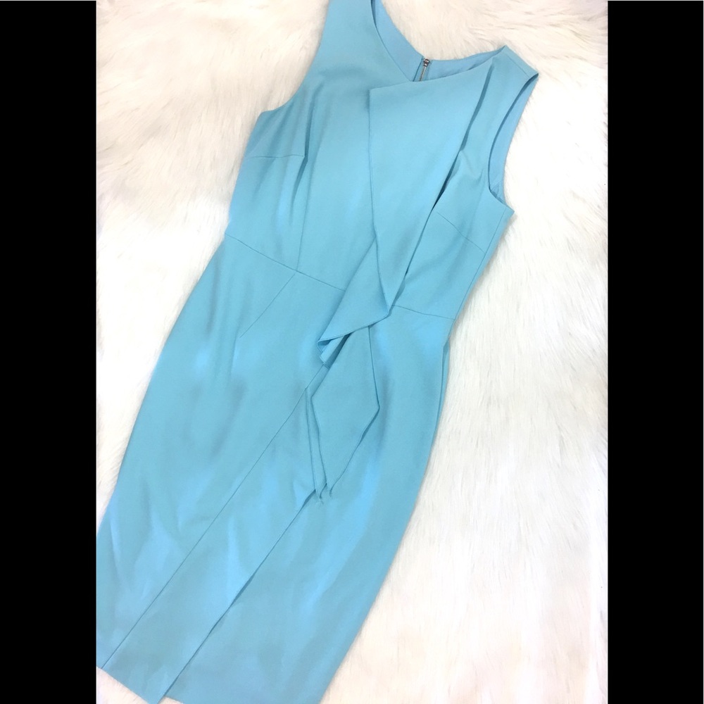 Antonio Melani Sheath Dress, Blue, Ruffles, Sz 6